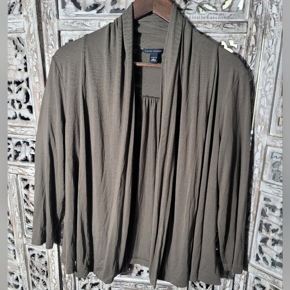 Banana Republic Swing Draper Open Front Knit Cardigan Womens Sz Large - Picture 3 of 10